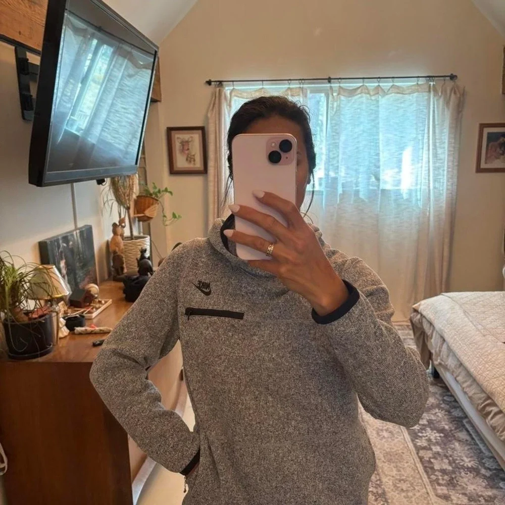 Nike Sportswear Tech Fleece Knit Hoodie Grey Heather Pullover Small